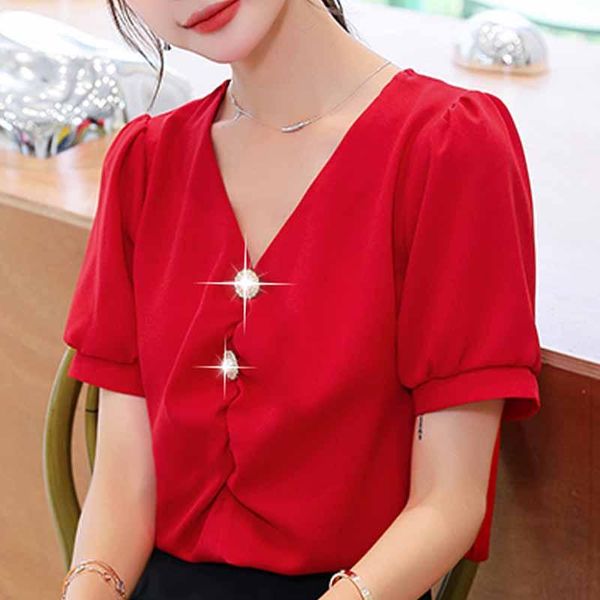 blouse women 2021 women blouses short sleeve shirts v-neck chiffon blouse shirt blusas camisas mujer blusa d295, White
blouse women 2021 women blouses short sleeve shirts v-neck chiffon blouse shirt blusas camisas mujer blusa d295, White
