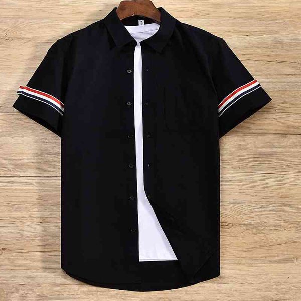 2021 new spring short sleeve brand men's stripe business casual shirt loose fashion2021, White;black
2021 new spring short sleeve brand men's stripe business casual shirt loose fashion2021, White;black