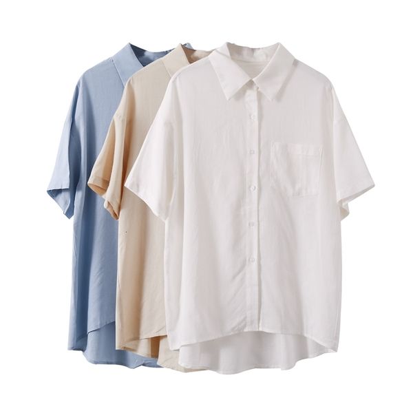 women's knits & tees summer turn down collar blouses short sleeve solid color casual loose style one pocket for clothes 5exk, White
women's knits & tees summer turn down collar blouses short sleeve solid color casual loose style one pocket for clothes 5exk, White