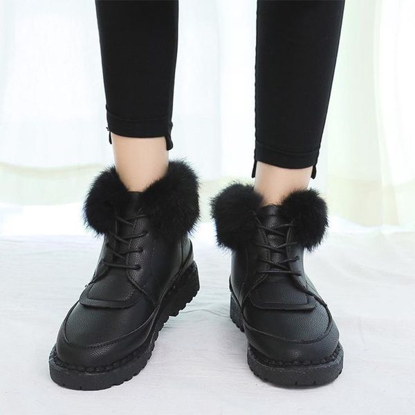 boots women snow winter furry ankle fashion shoes pu leather lace up plush warm female footwear comfort woman, Black
boots women snow winter furry ankle fashion shoes pu leather lace up plush warm female footwear comfort woman, Black