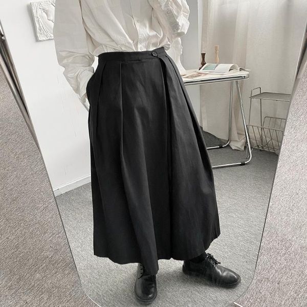 men's pants men streetwear fashion vintage skirt pant asymmetric niche design japanese style casual wide leg, Black
men's pants men streetwear fashion vintage skirt pant asymmetric niche design japanese style casual wide leg, Black