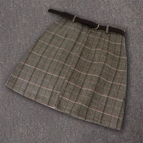 skirts skirt high waist above knee casual vintage office work ladies korean empire mini belt winter plaid a-line sashes women, Black
skirts skirt high waist above knee casual vintage office work ladies korean empire mini belt winter plaid a-line sashes women, Black