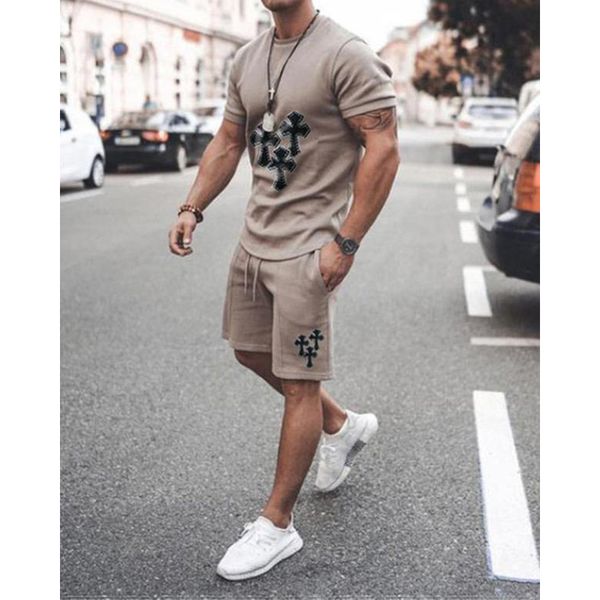 Cross figure men s sports suit short-sleeved T-shirt with shorts, comfortable, breathable and dry, daily leisure sports, Gray
Cross figure men s sports suit short-sleeved T-shirt with shorts, comfortable, breathable and dry, daily leisure sports, Gray