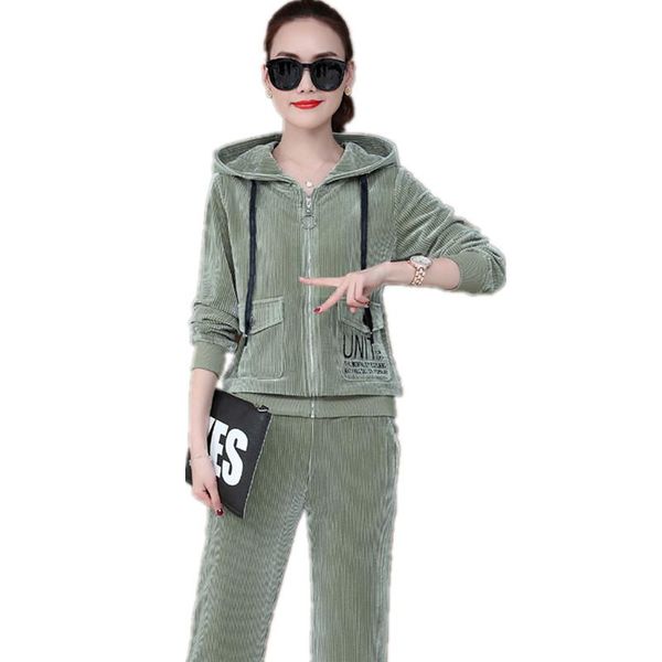 women's two piece pants korean fashion clothing lady clothes set sporting suit female 2 hooded corduroy leisure short jacket + trousers, White
women's two piece pants korean fashion clothing lady clothes set sporting suit female 2 hooded corduroy leisure short jacket + trousers, White