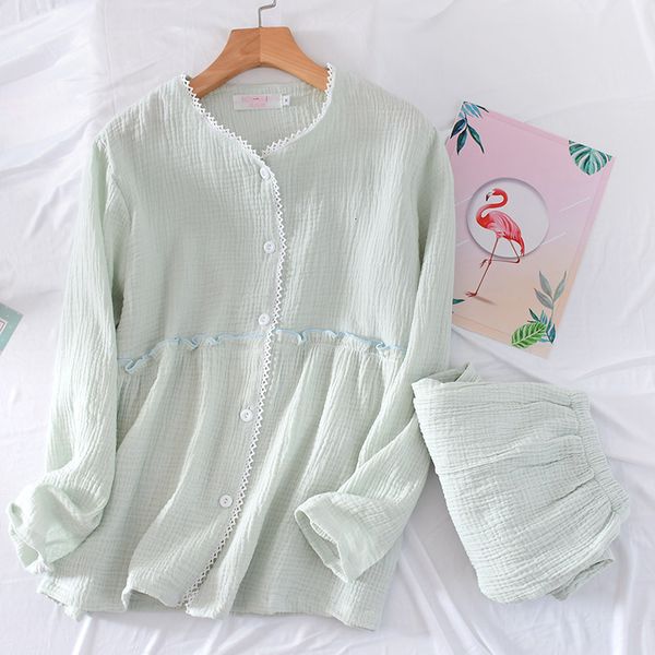 2021 japanese style new spring and autumn ladies set cotton crepe long sleeve trousers home service suit pajamas for women ij9t, Black;brown
2021 japanese style new spring and autumn ladies set cotton crepe long sleeve trousers home service suit pajamas for women ij9t, Black;brown