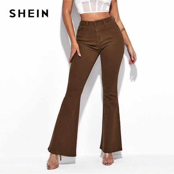 women's jeans shein coffee brown high waist flare leg women 2021 spring button zipper solid casual denim pants, Blue
women's jeans shein coffee brown high waist flare leg women 2021 spring button zipper solid casual denim pants, Blue