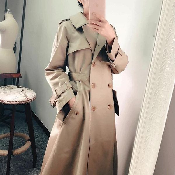 women's trench coats 2021 spring autumn long coat women double breasted khaki female outwear fashion windbreaker y450, Tan;black
women's trench coats 2021 spring autumn long coat women double breasted khaki female outwear fashion windbreaker y450, Tan;black