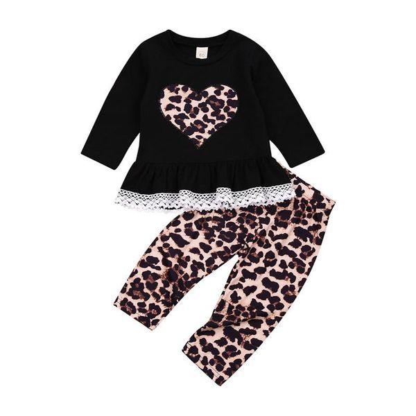 clothing sets 1-4 years infant girls casual outfits baby girl heart pattern round neck lace trim pullover + leopard print pants, White
clothing sets 1-4 years infant girls casual outfits baby girl heart pattern round neck lace trim pullover + leopard print pants, White