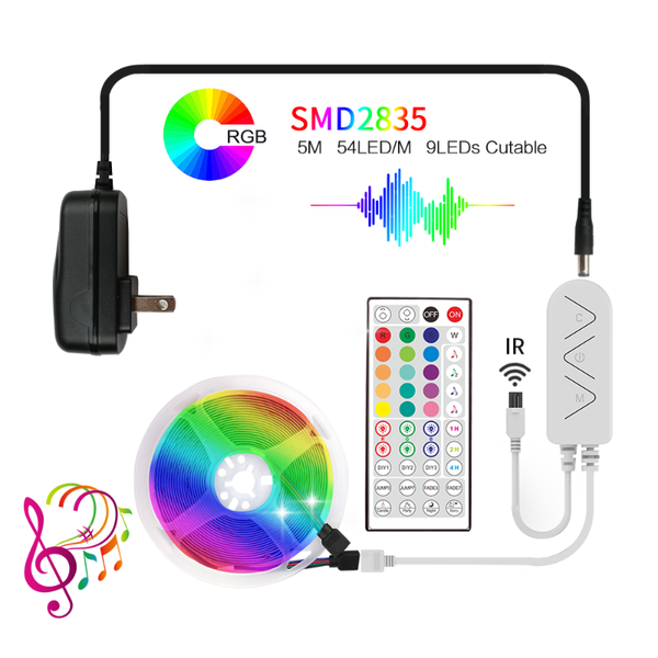 music rgb led strip light dc12v smd2835 5m color changeable flexible led light tape with new design 44key remote controller
music rgb led strip light dc12v smd2835 5m color changeable flexible led light tape with new design 44key remote controller