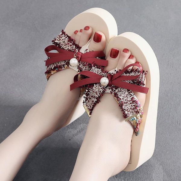 slippers sweet thick bottom flip-flops non-slip woman beach shoes women bowknot princess pearls female outdoor, Black
slippers sweet thick bottom flip-flops non-slip woman beach shoes women bowknot princess pearls female outdoor, Black