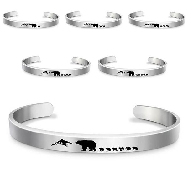bangle bracelet stainless steel silver papa bear father's day design birthday gift custom lettering diy creative metal, Black
bangle bracelet stainless steel silver papa bear father's day design birthday gift custom lettering diy creative metal, Black
