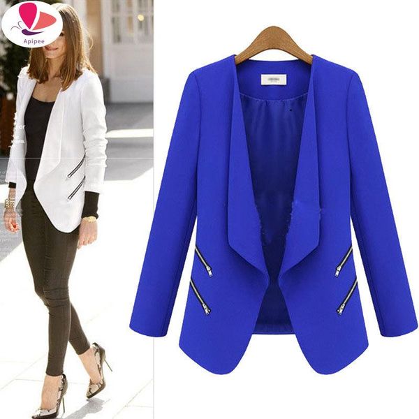 women's suits & blazers 2021 spring fashion blazer jacket women suit european work thin long sleeve mujer outerwear, White;black
women's suits & blazers 2021 spring fashion blazer jacket women suit european work thin long sleeve mujer outerwear, White;black