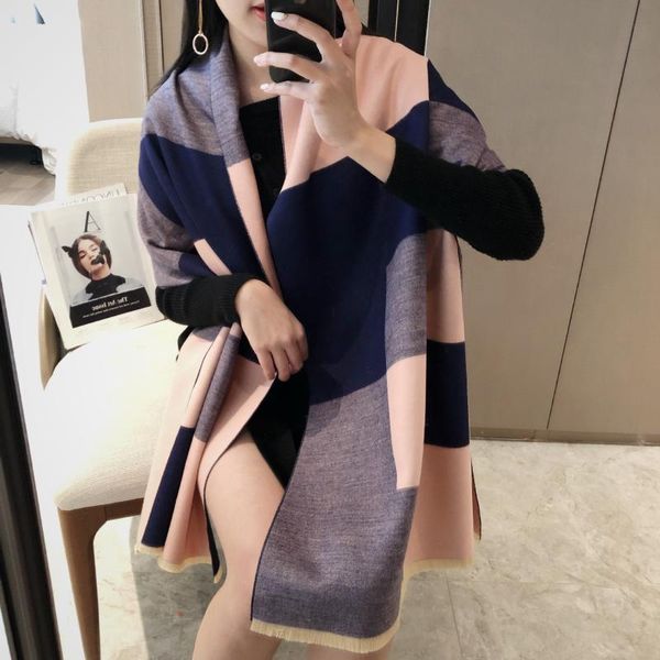 scarves pashmina foulard female winter neckerchief thick blanket women and shawls double-sided imitation cashmere scarf 2021, Blue;gray
scarves pashmina foulard female winter neckerchief thick blanket women and shawls double-sided imitation cashmere scarf 2021, Blue;gray