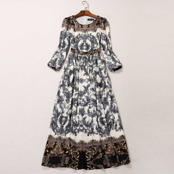 fashion women's elegant lantern sleeve o-neck retro floral printed designer runway maxi long dress 210526, Black;gray
fashion women's elegant lantern sleeve o-neck retro floral printed designer runway maxi long dress 210526, Black;gray
