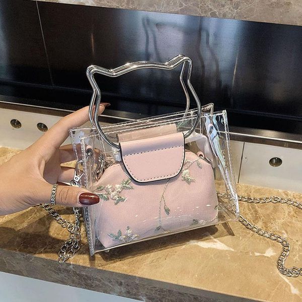 evening bags 2pcs/set fashion women floral printing transparent lace chain shoulder crossbody messenger bag casual ladies vacation small
evening bags 2pcs/set fashion women floral printing transparent lace chain shoulder crossbody messenger bag casual ladies vacation small