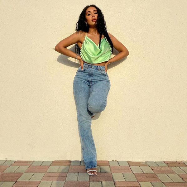 Sleeveless Strap Ruffles Fashion Rave Festival Crop Tops Vest Green Halter Sexy Backless Camisole Top Solid
Sleeveless Strap Ruffles Fashion Rave Festival Crop Tops Vest Green Halter Sexy Backless Camisole Top Solid