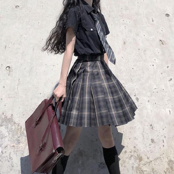 skirts dark jk uniform plaid skirt female japanese preppy style sweet harajuku high waist casual pleated punk a-line, Black
skirts dark jk uniform plaid skirt female japanese preppy style sweet harajuku high waist casual pleated punk a-line, Black