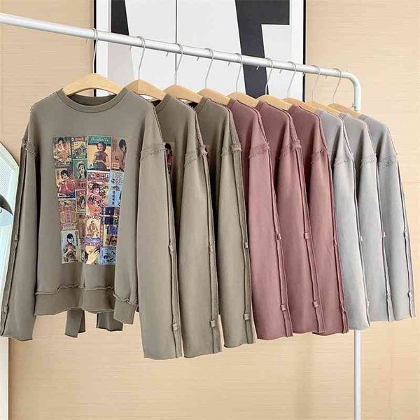 women's short fashion ins2021 autumn and winter new vintage printed loose pullover t-shirt, Black
women's short fashion ins2021 autumn and winter new vintage printed loose pullover t-shirt, Black