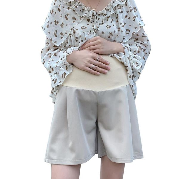 maternity bottoms summer abdomen shorts plus size high waist wide leg cotton trousers with pocket knee-length pregnant women belly pants, White
maternity bottoms summer abdomen shorts plus size high waist wide leg cotton trousers with pocket knee-length pregnant women belly pants, White