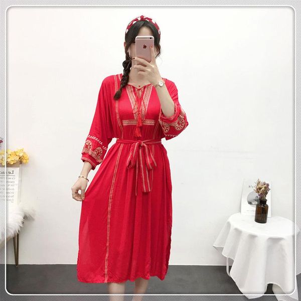 casual dresses women dress mid calf long o=neck emboridery strap loose bohemian style, Black;gray
casual dresses women dress mid calf long o=neck emboridery strap loose bohemian style, Black;gray