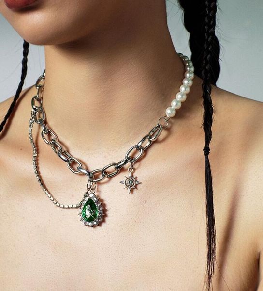y2k choker necklace emerald pearl splicing 2021 mini dark black cool girl, Golden;silver
y2k choker necklace emerald pearl splicing 2021 mini dark black cool girl, Golden;silver