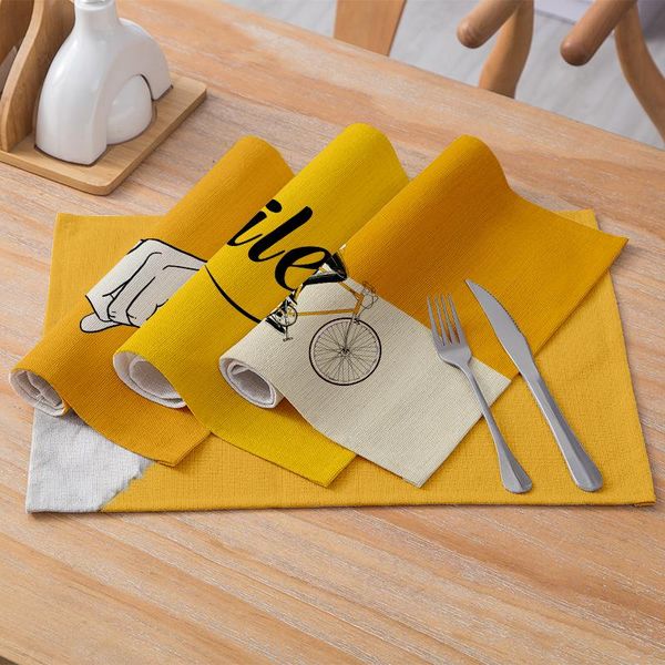 mats & pads nordic cotton and linen placemat yellow small fresh non-slip western placemats waterproof heat insulation table 32*42cm
mats & pads nordic cotton and linen placemat yellow small fresh non-slip western placemats waterproof heat insulation table 32*42cm