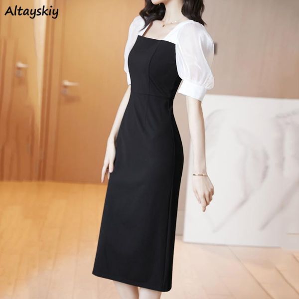 casual dresses women patchwork puff sleeve square collar french vintage elegant slim dress plus size -4xl design over knees streetwear, Black;gray
casual dresses women patchwork puff sleeve square collar french vintage elegant slim dress plus size -4xl design over knees streetwear, Black;gray