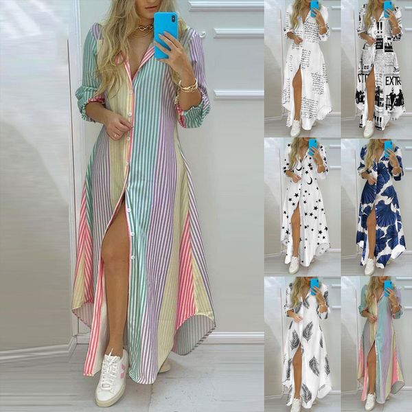 stripe print long shirt women dress fashion boho beach button big maxi spring summer ladies letter oversized robe, Black;gray
stripe print long shirt women dress fashion boho beach button big maxi spring summer ladies letter oversized robe, Black;gray