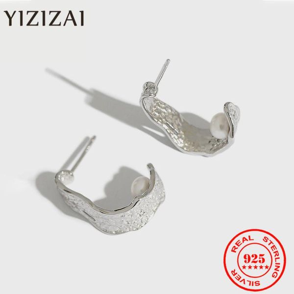 stud yizizai korean style fashion ins texture uneven 925 sterling silver earrings with freshwater pearl decoration fine jewelry, Golden;silver
stud yizizai korean style fashion ins texture uneven 925 sterling silver earrings with freshwater pearl decoration fine jewelry, Golden;silver