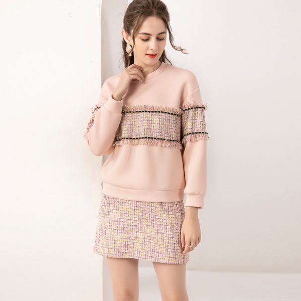 fashion 2021 spring new women suits fringed patchwork sweater + tweed half skirt office piece f5mb, Black;gray
fashion 2021 spring new women suits fringed patchwork sweater + tweed half skirt office piece f5mb, Black;gray