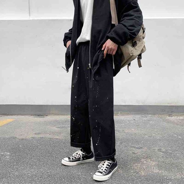men's pants autumn splash ink casual fashion retro straight men streetwear wild loose drawstring trousers mens m-2xl z9oc, Black
men's pants autumn splash ink casual fashion retro straight men streetwear wild loose drawstring trousers mens m-2xl z9oc, Black