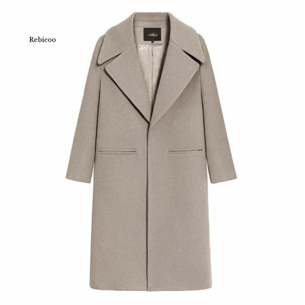 women's wool & blends 2021 uk women autumn winter cassic simple long woolen coat ladies robe outerwear, Black
women's wool & blends 2021 uk women autumn winter cassic simple long woolen coat ladies robe outerwear, Black