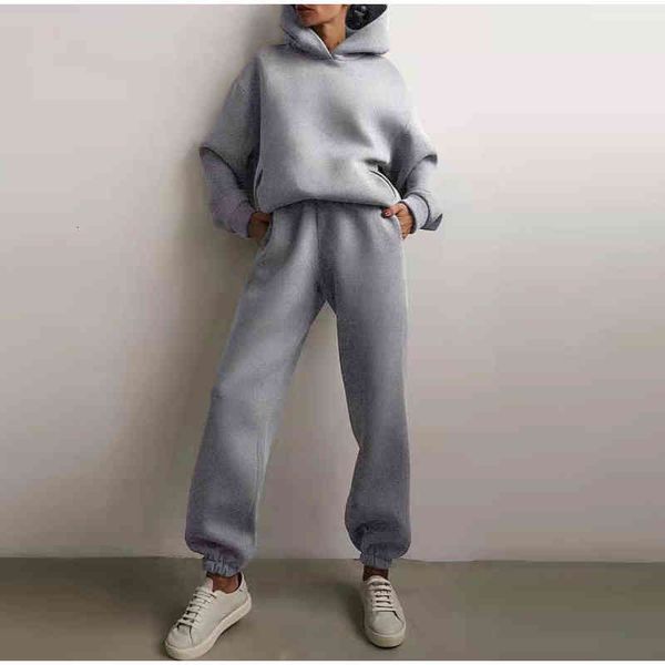 women's two piece pants tracksuit winter plus fleece sweatshirts set casual loose solid color female sports hoodie suit long pant sets, White
women's two piece pants tracksuit winter plus fleece sweatshirts set casual loose solid color female sports hoodie suit long pant sets, White