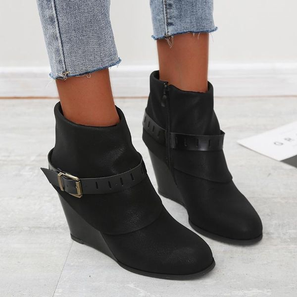 boots women's belt buckle oversized thick heel side fashion zipper round toe warm ankle botas mujer winter shoes #3, Black
boots women's belt buckle oversized thick heel side fashion zipper round toe warm ankle botas mujer winter shoes #3, Black