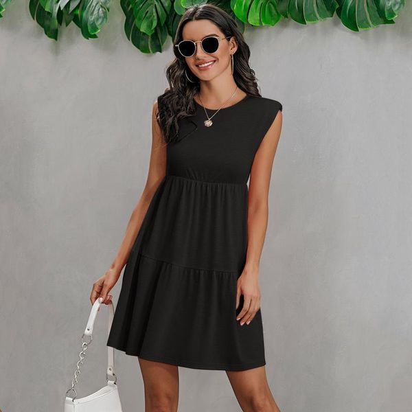 casual dresses summer elegant high waist pleated midi dress women's loose sleeveless round neck ladies daily streetwear vestidos, Black;gray
casual dresses summer elegant high waist pleated midi dress women's loose sleeveless round neck ladies daily streetwear vestidos, Black;gray