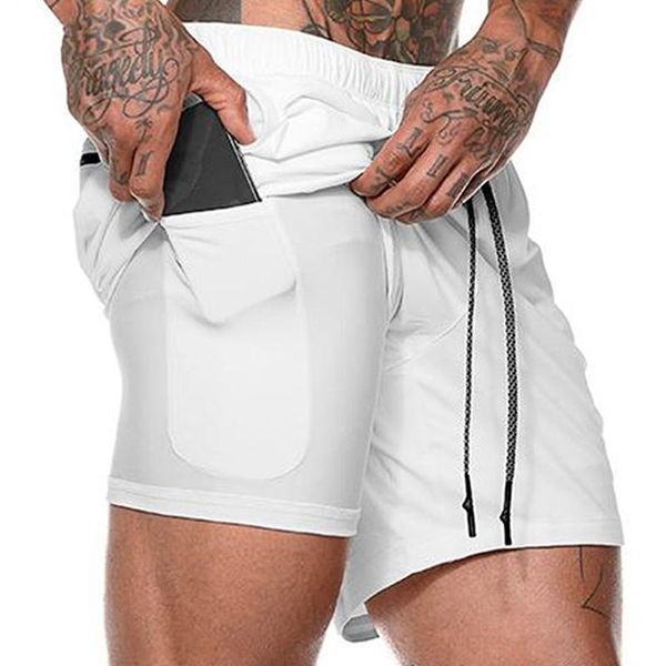 men's shorts board men 2 in1 running jogger gym fitness training with pocket summer quick dry clothing, White;black
men's shorts board men 2 in1 running jogger gym fitness training with pocket summer quick dry clothing, White;black