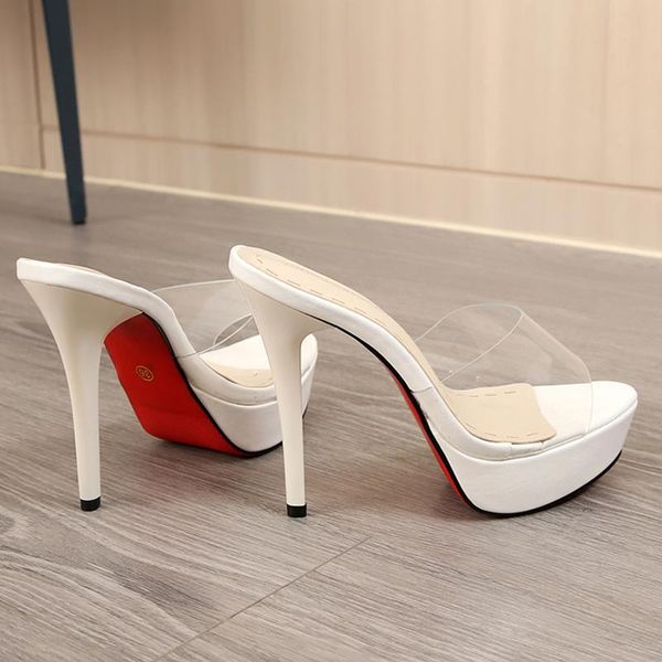 slippers fine heel sandals transparent high women waterproof platform red female non-slip bottom 12cm, Black
slippers fine heel sandals transparent high women waterproof platform red female non-slip bottom 12cm, Black