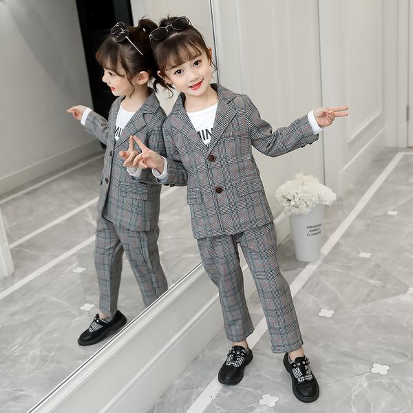 girls spring 2022 new medium and big childrens western style casual plaid suit two-piece sui, White
girls spring 2022 new medium and big childrens western style casual plaid suit two-piece sui, White
