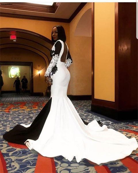 black 2021 new and white long sleeves mermaid evening es deep v-neck backless appliques african formal prom gowns vestidos 1vey, Black;red
black 2021 new and white long sleeves mermaid evening es deep v-neck backless appliques african formal prom gowns vestidos 1vey, Black;red