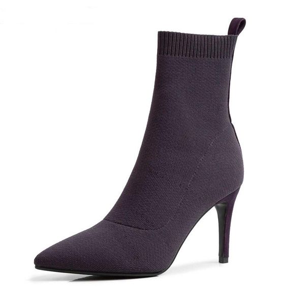 boots bottes femme high heel shoes women's ankle stretch knitting pointed toe keep warm women zapatos de mujer, Black
boots bottes femme high heel shoes women's ankle stretch knitting pointed toe keep warm women zapatos de mujer, Black