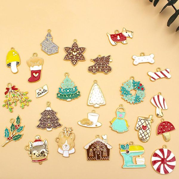 charms 10pcs vintage christmas pendant metal enamel bracelet earrings jewelry making tree decoration children's gifts, Bronze;silver
charms 10pcs vintage christmas pendant metal enamel bracelet earrings jewelry making tree decoration children's gifts, Bronze;silver