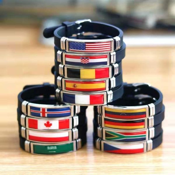 bangle the souvenir patriotic movement exquisite bracelet. stainless steel world flag silicone can be customized, Black
bangle the souvenir patriotic movement exquisite bracelet. stainless steel world flag silicone can be customized, Black