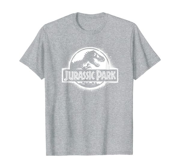 jurassic park all white spray paint stencil movie logo t-shirt, White;black
jurassic park all white spray paint stencil movie logo t-shirt, White;black