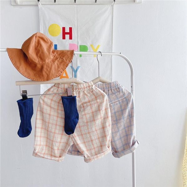 summer girls pants casual plaid losse linen cotton knee, Blue
summer girls pants casual plaid losse linen cotton knee, Blue