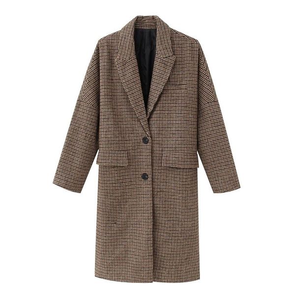 vintage chic plaid long woolen trench coats autumn women fashion pockets single breasted windbreaker elegant ladies outerwear, Tan;black
vintage chic plaid long woolen trench coats autumn women fashion pockets single breasted windbreaker elegant ladies outerwear, Tan;black