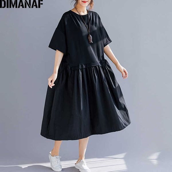 plus size women dress summer vintage sundress big female lady elegant vestidos pleated spliced loose black dresses 210531, Black;gray
plus size women dress summer vintage sundress big female lady elegant vestidos pleated spliced loose black dresses 210531, Black;gray