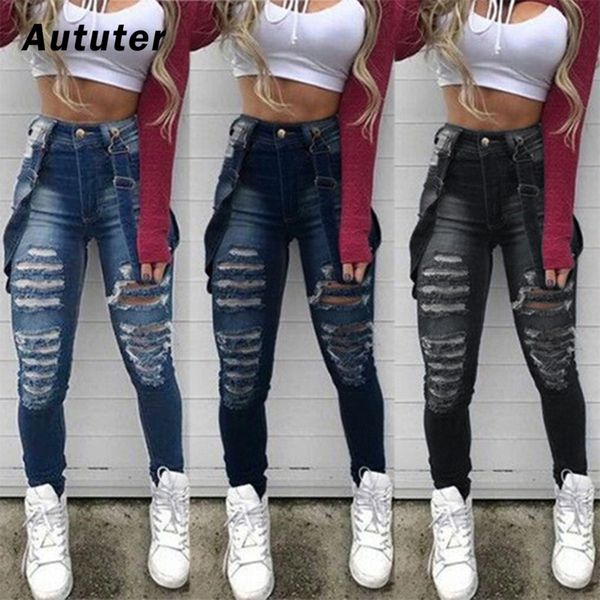 2020 new destroyed cat high taille stretch potlead broek slim denim jeans women plus size 3xl # a3, Blue