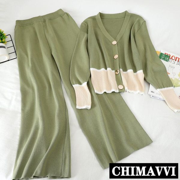 two-piece set women new spring elegant 2021 knitted leisure suit v-neck cardigan sweater + loose wide leg trousers female, Gray
two-piece set women new spring elegant 2021 knitted leisure suit v-neck cardigan sweater + loose wide leg trousers female, Gray
