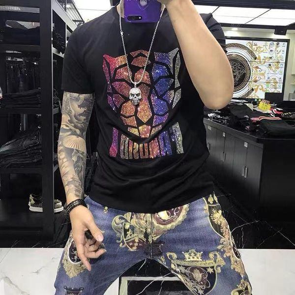 men's t-shirts summer heavy industry animal luxury color diamond short sleeve t-shirt korean brand social club, White;black
men's t-shirts summer heavy industry animal luxury color diamond short sleeve t-shirt korean brand social club, White;black