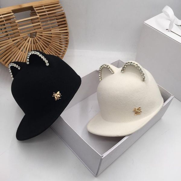 ball caps wool felt hat letters bright drill the demon cat ear equestrian cap qiu dong three-dimensional children visors, Blue;gray
ball caps wool felt hat letters bright drill the demon cat ear equestrian cap qiu dong three-dimensional children visors, Blue;gray